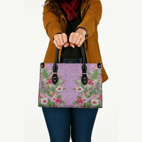 Hawaii Tropical Flowers Leather Bag Lavender Polynesian Tattoo Art LT05 - Polynesian Pride