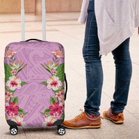 Hawaii Tropical Flowers Luggage Cover Lavender Polynesian Tattoo Art LT05 Lavender - Polynesian Pride