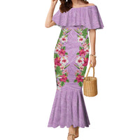 Hawaii Tropical Flowers Mermaid Dress Lavender Polynesian Tattoo Art LT05 Women Lavender - Polynesian Pride