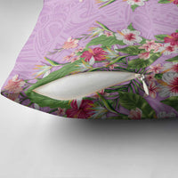 Hawaii Tropical Flowers Pillow Cover Lavender Polynesian Tattoo Art LT05 - Polynesian Pride