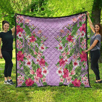 Hawaii Tropical Flowers Quilt Lavender Polynesian Tattoo Art LT05 - Polynesian Pride