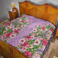 Hawaii Tropical Flowers Quilt Lavender Polynesian Tattoo Art LT05 - Polynesian Pride