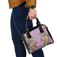 Hawaii Tropical Flowers Shoulder Handbag Lavender Polynesian Tattoo Art LT05 - Polynesian Pride