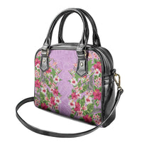 Hawaii Tropical Flowers Shoulder Handbag Lavender Polynesian Tattoo Art LT05 - Polynesian Pride