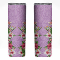 Hawaii Tropical Flowers Skinny Tumbler Lavender Polynesian Tattoo Art LT05 Lavender - Polynesian Pride