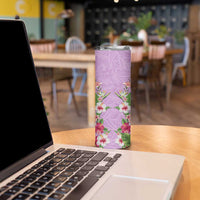 Hawaii Tropical Flowers Skinny Tumbler Lavender Polynesian Tattoo Art LT05 - Polynesian Pride