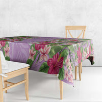 Hawaii Tropical Flowers Tablecloth Lavender Polynesian Tattoo Art LT05 - Polynesian Pride