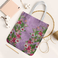 Hawaii Tropical Flowers Tote Bag Lavender Polynesian Tattoo Art LT05 White Strap One Size Lavender - Polynesian Pride