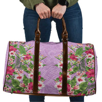 Hawaii Tropical Flowers Travel Bag Lavender Polynesian Tattoo Art