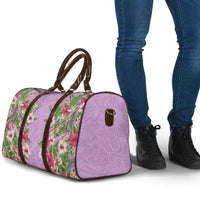 Hawaii Tropical Flowers Travel Bag Lavender Polynesian Tattoo Art