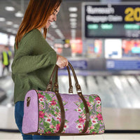 Hawaii Tropical Flowers Travel Bag Lavender Polynesian Tattoo Art