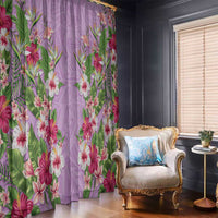 Hawaii Tropical Flowers Window Curtain Lavender Polynesian Tattoo Art LT05 - Polynesian Pride