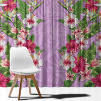 Hawaii Tropical Flowers Window Curtain Lavender Polynesian Tattoo Art LT05 - Polynesian Pride
