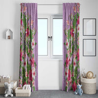 Hawaii Tropical Flowers Window Curtain Lavender Polynesian Tattoo Art LT05 - Polynesian Pride