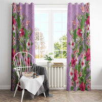 Hawaii Tropical Flowers Window Curtain Lavender Polynesian Tattoo Art LT05 - Polynesian Pride