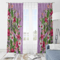 Hawaii Tropical Flowers Window Curtain Lavender Polynesian Tattoo Art LT05 - Polynesian Pride