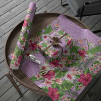 Hawaii Tropical Flowers Wrapping Paper Lavender Polynesian Tattoo Art LT05 - Polynesian Pride