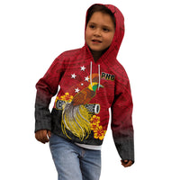 Personalized Papua New Guinea Kid Hoodie Bird Of Paradise Hibiscus With Motuan Pattern LT05 - Polynesian Pride