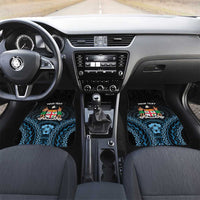 Happy Fiji Day 1970 Car Mats Flag Grunge Style LT05 Set 2pcs - Front Black - Polynesian Pride