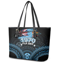 Happy Fiji Day 1970 Leather Tote Bag Flag Grunge Style LT05 - Polynesian Pride