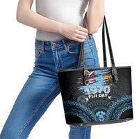Happy Fiji Day 1970 Leather Tote Bag Flag Grunge Style LT05 - Polynesian Pride