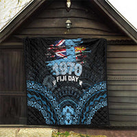 Happy Fiji Day 1970 Quilt Flag Grunge Style