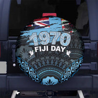 Happy Fiji Day 1970 Spare Tire Cover Flag Grunge Style LT05 - Polynesian Pride