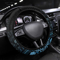 Happy Fiji Day 1970 Steering Wheel Cover Flag Grunge Style LT05 Universal Fit Black - Polynesian Pride