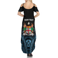 Personalised Happy Fiji Day 1970 Summer Maxi Dress Flag Grunge Style LT05 - Polynesian Pride