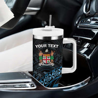 Personalised Happy Fiji Day 1970 Tumbler With Handle Flag Grunge Style LT05 - Polynesian Pride