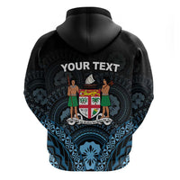 Personalised Happy Fiji Day 1970 Zip Hoodie Flag Grunge Style