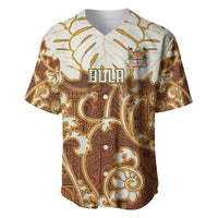 Personalized Fiji Spring Break Baseball Jersey Fijian Tapa Pattern Brown LT05 Brown - Polynesian Pride