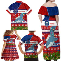 Personalized Samoa Christmas Family Matching Off Shoulder Maxi Dress and Hawaiian Shirt Santas Whale Manuia Le Kerisimasi LT05 - Polynesian Pride