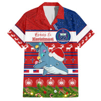 Personalized Samoa Christmas Family Matching Tank Maxi Dress and Hawaiian Shirt Santas Whale Manuia Le Kerisimasi LT05 Dad's Shirt - Short Sleeve Red - Polynesian Pride