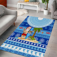 Fiji Christmas Area Rug Santa Claus Surf Marau Na Kerisimasi LT05 - Polynesian Pride