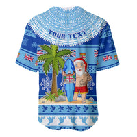 Personalized Fiji Christmas Baseball Jersey Santa Claus Surf Marau Na Kerisimasi LT05 - Polynesian Pride