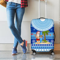 Fiji Christmas Luggage Cover Santa Claus Surf Marau Na Kerisimasi LT05 - Polynesian Pride