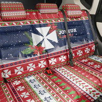 Wallis and Futuna Christmas Back Car Seat Cover Poinsettia Joyeux Noel