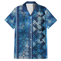 Hawaii Makahiki Turtle Family Matching Off The Shoulder Long Sleeve Dress and Hawaiian Shirt Galaxy Tapa Pattern - Polynesian Pride