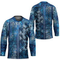 Hawaii Makahiki Turtle Hockey Jersey Galaxy Tapa Pattern - Polynesian Pride