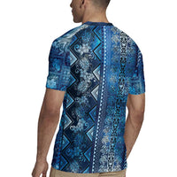 Hawaii Makahiki Turtle Rugby Jersey Galaxy Tapa Pattern - Polynesian Pride