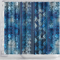 Hawaii Makahiki Turtle Shower Curtain Galaxy Tapa Pattern - Polynesian Pride