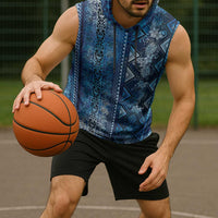 Hawaii Makahiki Turtle Sleeveless Hoodie Galaxy Tapa Pattern - Polynesian Pride