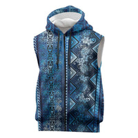 Hawaii Makahiki Turtle Sleeveless Zip Hoodie Galaxy Tapa Pattern LT05 Galaxy - Polynesian Pride