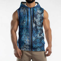 Hawaii Makahiki Turtle Sleeveless Zip Hoodie Galaxy Tapa Pattern LT05 - Polynesian Pride