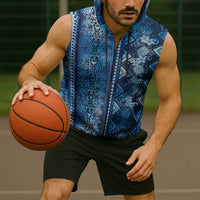 Hawaii Makahiki Turtle Sleeveless Zip Hoodie Galaxy Tapa Pattern LT05 - Polynesian Pride