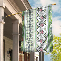 Hawaii Makahiki Turtle Garden Flag Green Tapa Pattern - Polynesian Pride