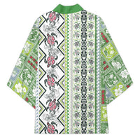 Hawaii Makahiki Turtle Kimono Green Tapa Pattern - Polynesian Pride