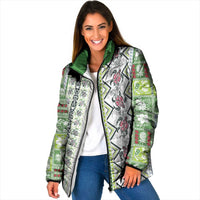 Hawaii Makahiki Turtle Padded Jacket Green Tapa Pattern - Polynesian Pride
