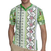 Hawaii Makahiki Turtle Rugby Jersey Green Tapa Pattern - Polynesian Pride